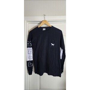 PINK Victoria's Secret Black Dog Graphic Pullover Sweatshirt Women XS